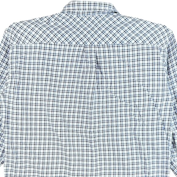 Tommy Hilfiger Men's Long Sleeve Buttons Plaid Blue Shirt Size XXL 80's Two Ply - Picture 4 of 8